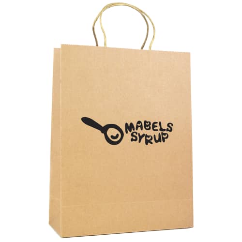 Promotional Brunswick Large Paper Bag in Natural colour printed with logo by Total Merchandise