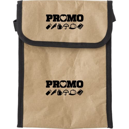 Branded Paper Cooler Bags in Brown printed with company logo in 2 positions by Total Merchandise