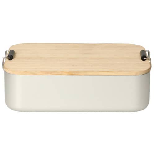 Custom branded Large Bamboo Storage Container in Silver/Natural colour by Total Merchandise