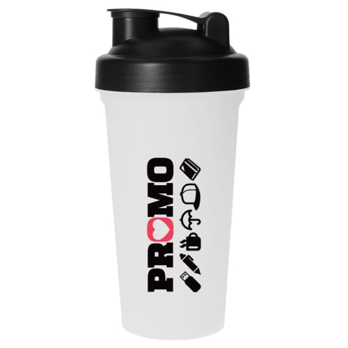 Branded Eco Protein Shaker in Translucent/Slate colour with printed design by Total Merchandise