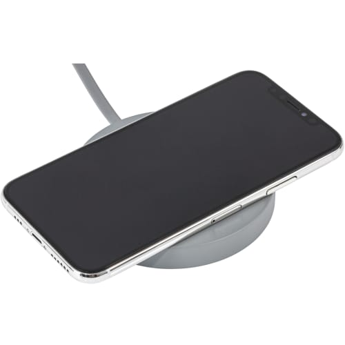 Custom Printed Denton Wireless Charging Stations in Grey with Phone Charging from Total Merchandise