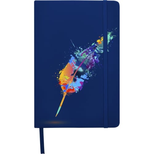 Branded A5 Spectrum Notebook with Plain Pages in Navy printed with your logo from Total Merchandise