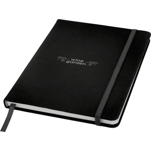 Branded A5 Spectrum Notebook with Plain Pages in Black printed with your logo from Total Merchandise