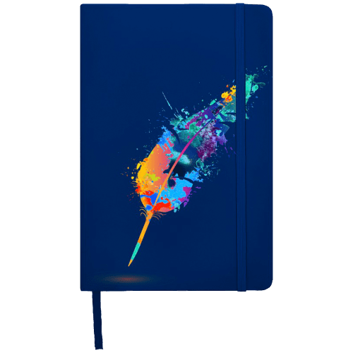 Branded A5 Spectrum Notebook with Plain Pages in Navy printed with your logo from Total Merchandise
