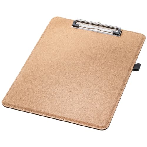 Custom engraved Cork Clipboard in light brown colour by Total Merchandise