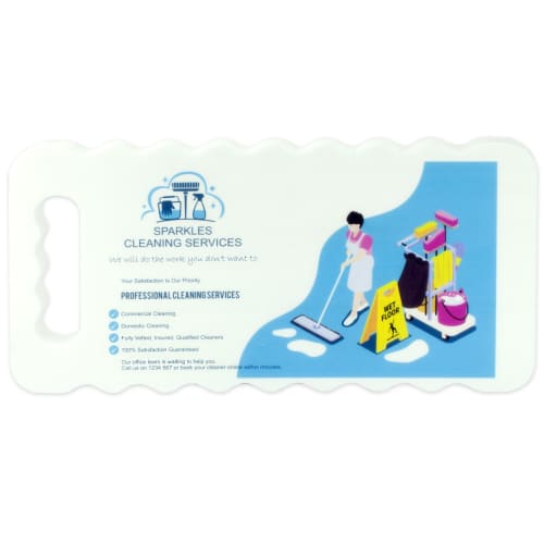 Printed Foam Kneeling Mats in White with full colour design on front by Total Merchandise