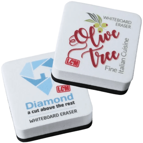 Promotional White Board Eraser in White with Integrated Magnet by Total Merchandise