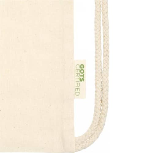 Right side of Orissa Organic Cotton Drawstring Backpack in Natural colour by Total Merchandise