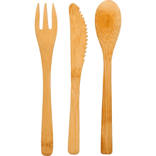 Promotional Eco-friendly Bamboo Cutlery Set with spoon, fork, knife by Total Merchandise