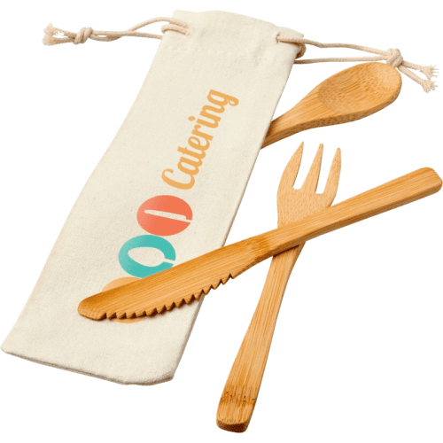 Eco-friendly Bamboo Cutlery Set in Natural