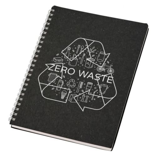 Promotional Nero A5 Wire-o Notebooks in Black with logo printed design by Total Merchandise