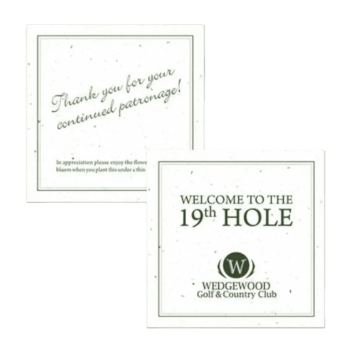 Customisable Seed Paper Coaster printed with your company logo from Total Merchandise