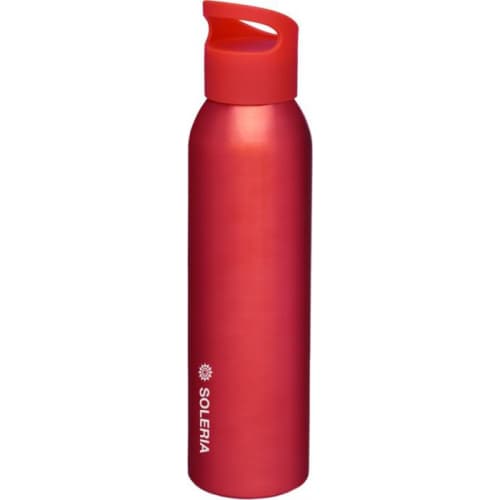 Promotional 650ml Sky Aluminium Sports Bottles in Red with printed logo by Total Merchandise