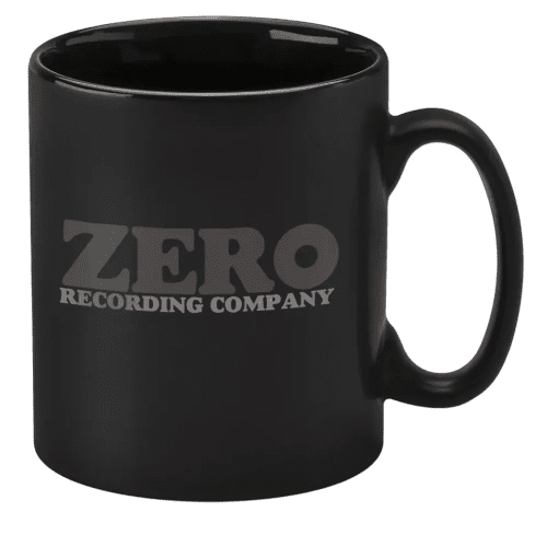 Branded Matt Black Cambridge Mugs in Matt Black with logo design by Total Merchandise