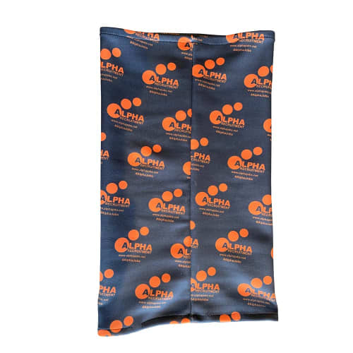 Reverse of our dye sublimation Snoods with an all over printed design by Total Merchandise