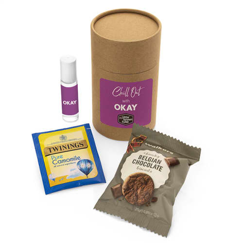 Promotional Relaxation Refresher Tubes in Brown Printed with a Logo by Total Merchandise