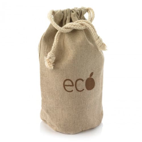 Branded Medium Natural Hemp Bags in brown colour full colour printed on front by Total Merchandise