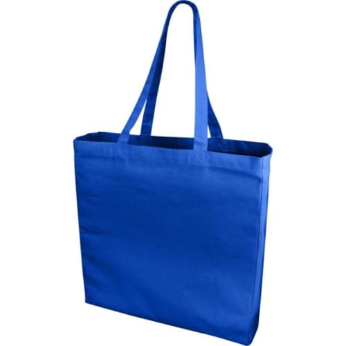 Promotional printed Odessa Coloured Cotton Tote Bags with a design from Total Merchandise - Royal Blue