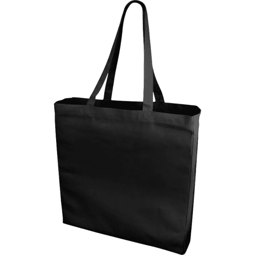 Promotional printed Odessa Coloured Cotton Tote Bags with a design from Total Merchandise - Black