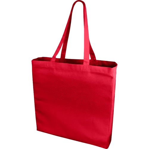 Custom branded Odessa Coloured Cotton Tote Bags with a design from Total Merchandise - Red