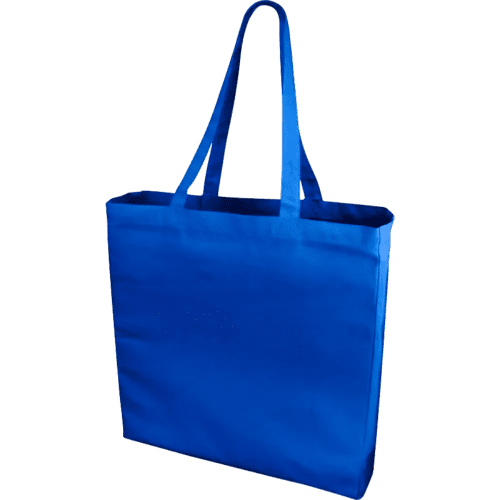 Promotional printed Odessa Coloured Cotton Tote Bags with a design from Total Merchandise - Royal Blue