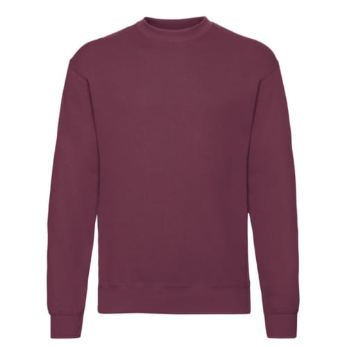 Custom printed Fruit of the Loom Set-In Sweatshirt in Burgundy from Total Merchandise