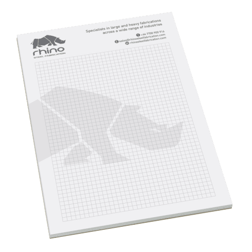 Logo Branded A4 Note Pad 100 Sheets in White with a design from Total Merchandise