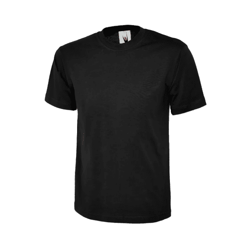 Custom Printed Coloured Unisex Uneek Heavyweight Premium T-Shirt in Black from Total Merchandise