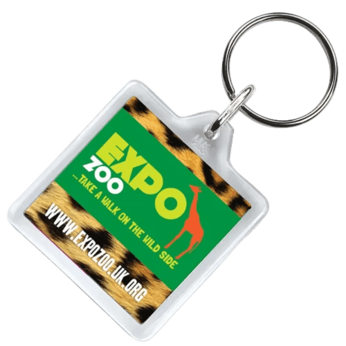 Full colour logo printed Square Keyring from Total Merchandise