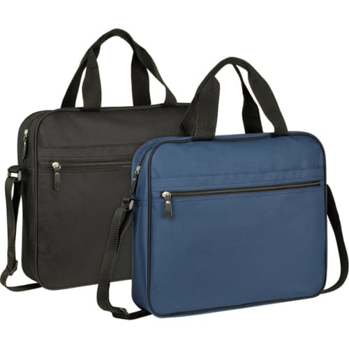 Promotional Bickley Recycled Document Bag showing both Blue and Black options from Total Merchandise