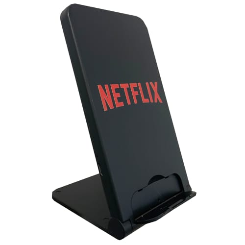 Wireless Charging Phone Stands in Black printed with your logo from Total Merchandise