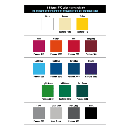 Pantone colour options for A4 Clipboard Folders by Total Merchandise