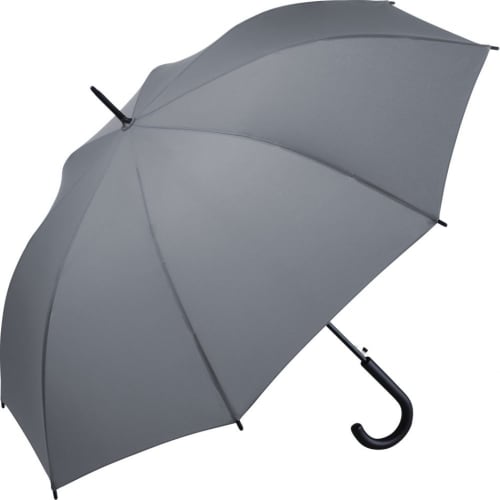 Logo printed Fare Automatic Regular Crook Handle Umbrellas in Grey from Total Merchandise