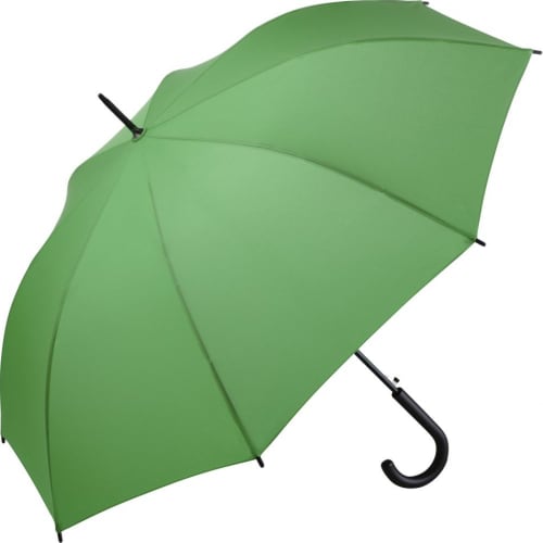 Logo branded Fare Automatic Regular Crook Handle Umbrellas in Light Green from Total Merchandise