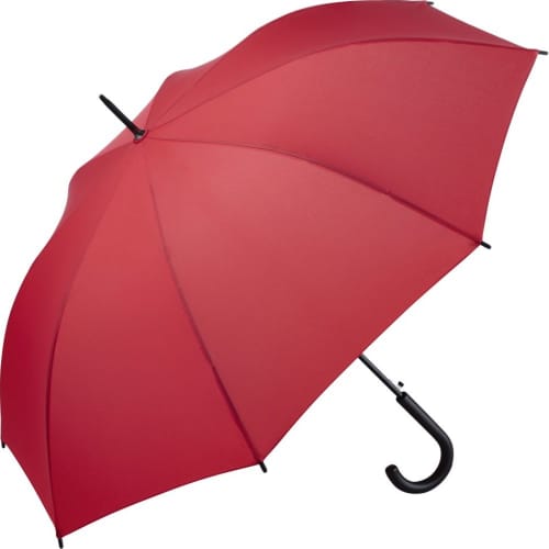 Custom printed Fare Automatic Regular Crook Handle Umbrellas in Red from Total Merchandise