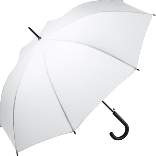 Custom branded Fare Automatic Regular Crook Handle Umbrellas in White from Total Merchandise