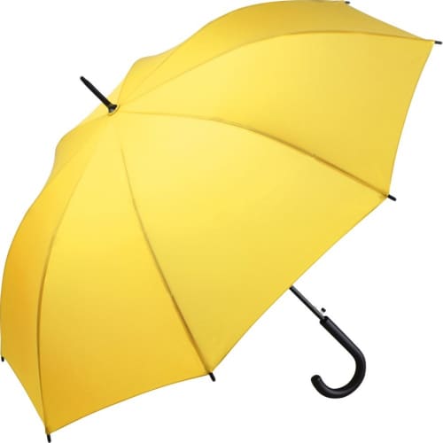 Logo printed Fare Automatic Regular Crook Handle Umbrellas in Yellow from Total Merchandise