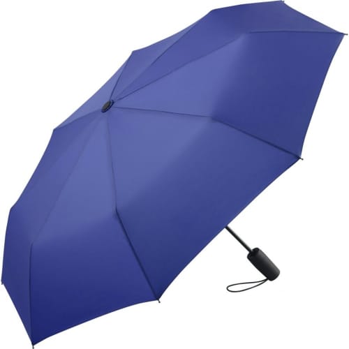 Custom branded Fare AOC Mini Automatic Umbrellas in Euro Blue from Total Merchandise