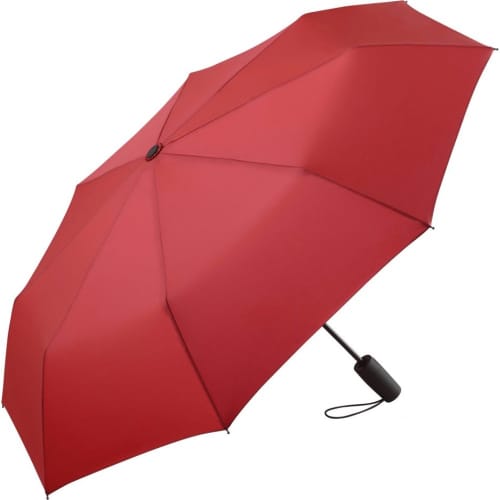 Custom printed Fare AOC Mini Automatic Umbrellas in Red from Total Merchandise