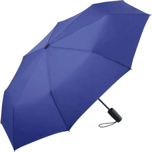 Custom branded Fare AOC Mini Automatic Umbrellas in Euro Blue from Total Merchandise