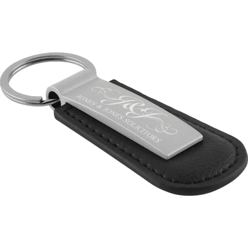 Promotional Hades Keyrings in Silver/Black colour with engraved design by Total Merchandise