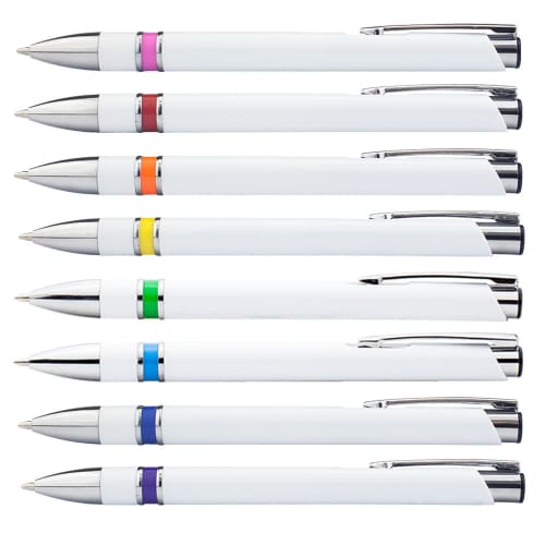 Promotional Ashworth Ballpens in White Colour with all Colour Options by Total Merchandise