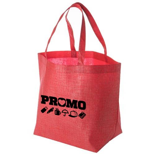 Branded Kansas Non Woven Shopper Bags in Red with Logo on Front by Total Merchandise