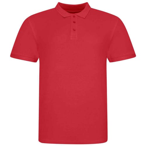 UK Printed AWDis Cotton Polo Shirt in Fire Red from Total Merchandise