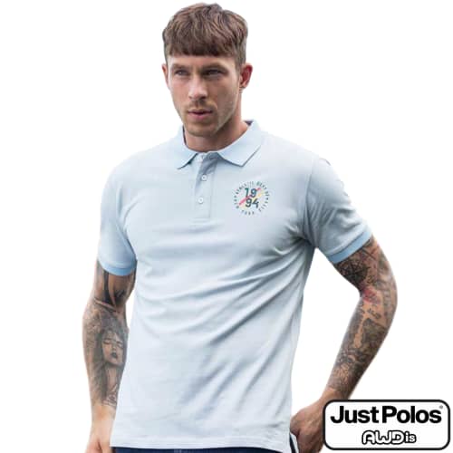 Promotional AWDis The 100 Cotton Polo Shirt in Sky Blue from Total Merchandise