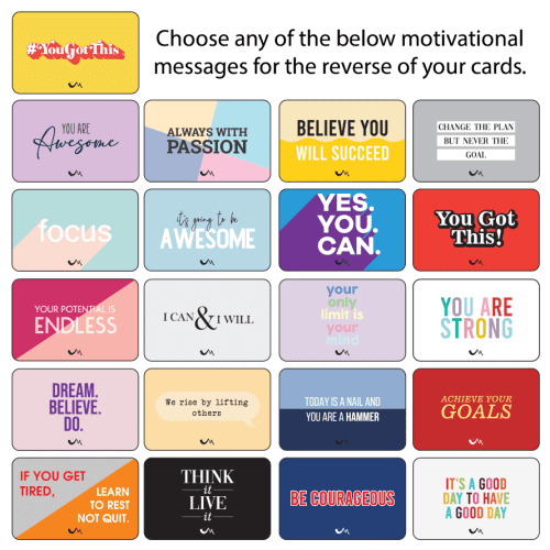 Message Options for Custom Printed 10 Pack Mood Motivation Cards from Total Merchandise