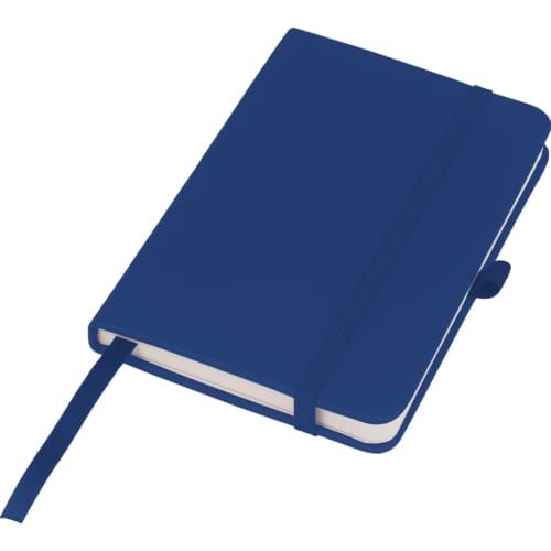 Branded Mood Pocket Notebooks in royal blue with bookmark ribbon by Total Merchandise