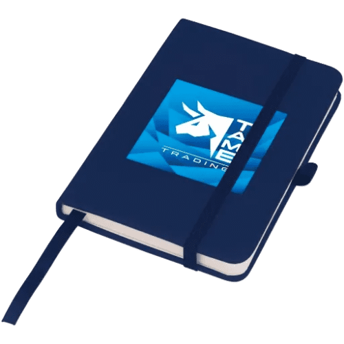 Promotional Mood Pocket Notebooks in navy blue with full colour printed design by Total Merchandise