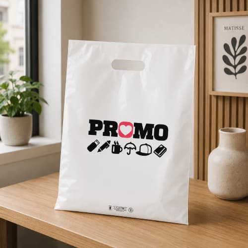 Lifestyle image of the Eco Sugar Cane Carrier Bags by Total Merchandise after being promotionally printed