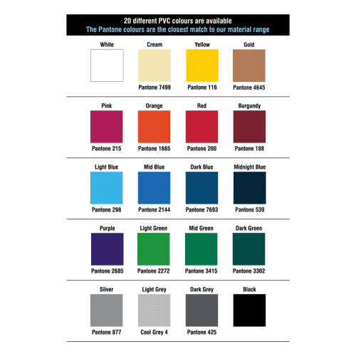 Pantone colour options for A4 Clipboards by Total Merchandise